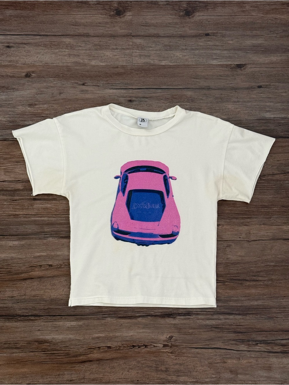 1XBLUE Sports Car Blue Pink Baby Tee Size M